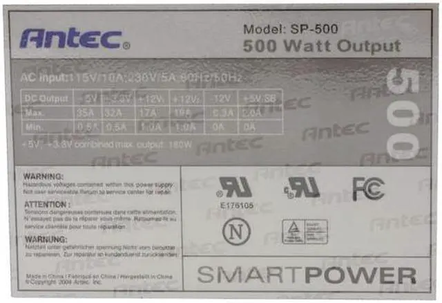 Alt view image 4 of 11 - Antec SmartPower 2.0 SP-500 500 W ATX12V SLI Ready Modular Power Supply