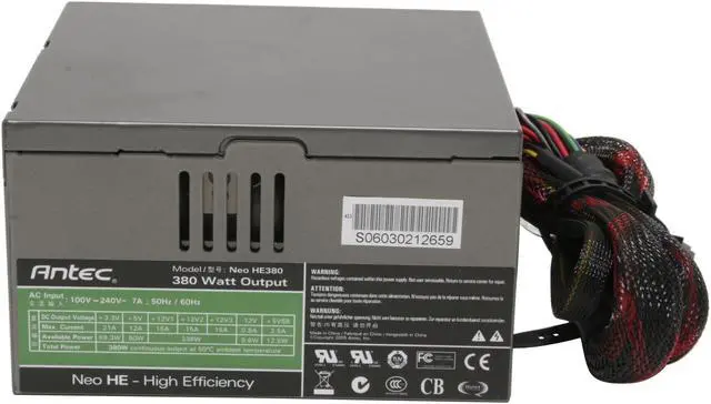 Alt view image 7 of 7 - Antec NeoPower NeoHE 380 380 W ATX12V SLI Certified CrossFire Ready Modular Active PFC Power Supply