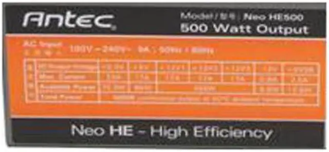 Alt view image 3 of 8 - Antec Neo Power 500 500 W ATX12V SLI Certified CrossFire Ready Modular Active PFC Power Supply