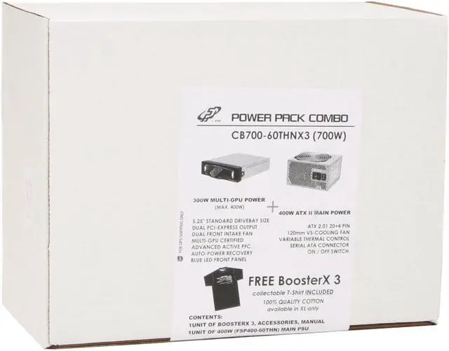 Alt view image 13 of 13 - FSP Group CB700-60THNX3 400W+300W ATX SLI Certified CrossFire Ready Power Supply Combo