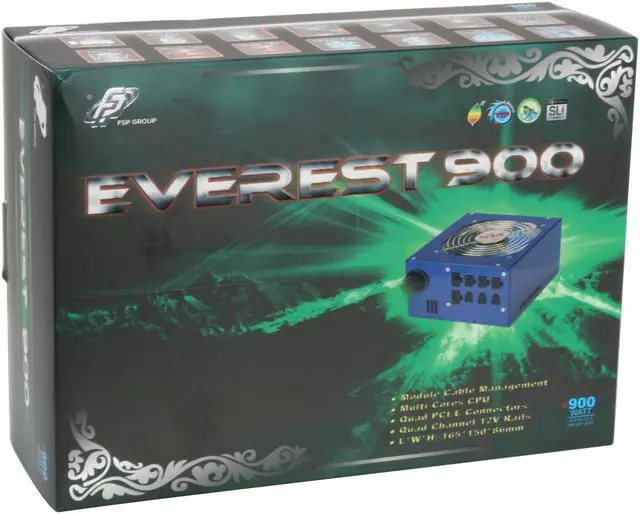 Alt view image 10 of 10 - FSP Group Everest 900 900 W ATX12V V2.2/EPS V2.91 SLI Ready CrossFire Ready Modular Active PFC Power Supply