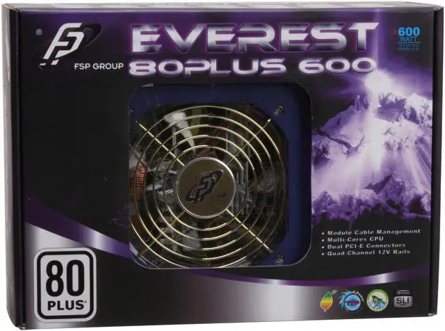 Alt view image 10 of 10 - FSP Group EVEREST 80PLUS 600 600 W ATX12V / EPS12V SLI Ready CrossFire Ready 80 PLUS Certified Modular Active PFC Power Supply
