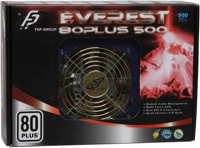 Alt view image 10 of 10 - FSP Group EVEREST 80PLUS 500 500 W ATX12V / EPS12V SLI Certified 80 PLUS Certified Modular Active PFC Power Supply