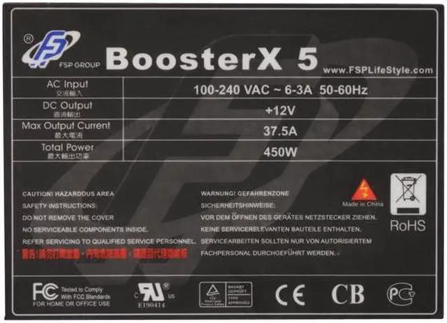 Alt view image 5 of 8 - FSP Group Booster X5 450 W Independent/Supplementary SLI Certified CrossFire Ready Active PFC Dedicated Multi.GPU Power