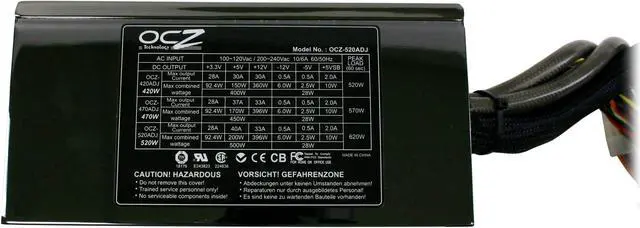 Alt view image 3 of 8 - OCZ PowerStream OCZ520ADJ 520 Watts ATX, BTX, SATA, P4 and EPS12V Power Supply