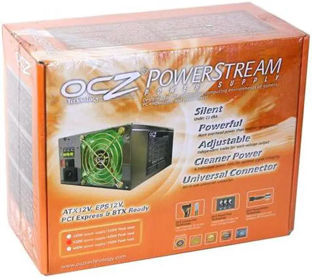 Alt view image 5 of 8 - OCZ PowerStream OCZ520ADJ 520 Watts ATX, BTX, SATA, P4 and EPS12V Power Supply