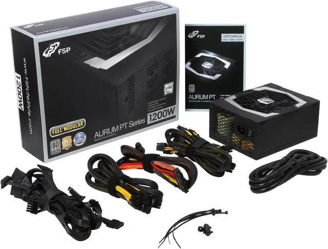 Alt view image 8 of 9 - FSP Group AURUM PT Series 1200W (PT1200FM) ATX12V/EPS12V 80 PLUS PLATINUM Certified Full Modular Power Supply New 4th Gen CPU Certified Haswell Ready