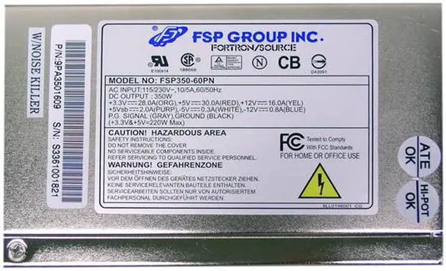 Alt view image 4 of 8 - FSP Group FSP350-60PN-R1 350 W ATX12V Passive PFC Power Supply