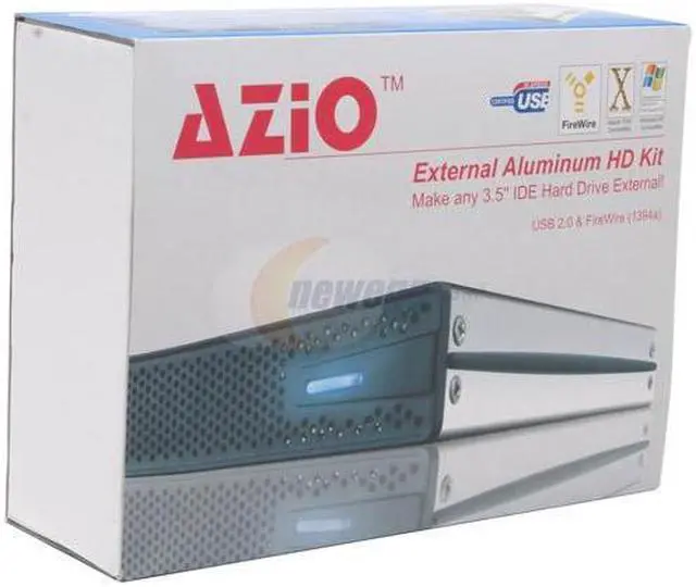 Alt view image 4 of 4 - AZiO Aluminum Series ENC311-C41 Aluminum 3.5" IDE USB 2.0+1394a External Enclosure