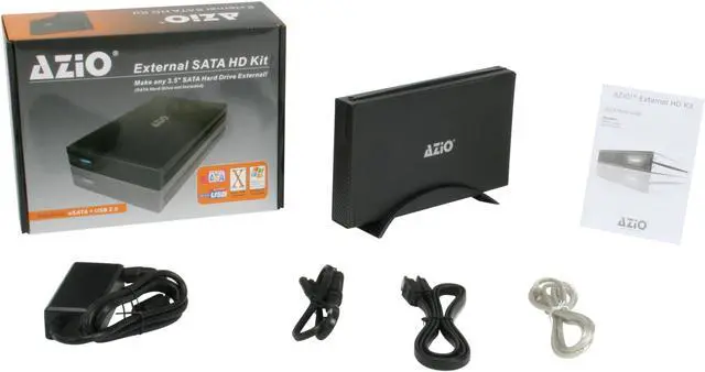 Alt view image 5 of 5 - AZiO ENC311SU31 Aluminum 3.5" SATA USB 2.0 & eSATA External Enclosure