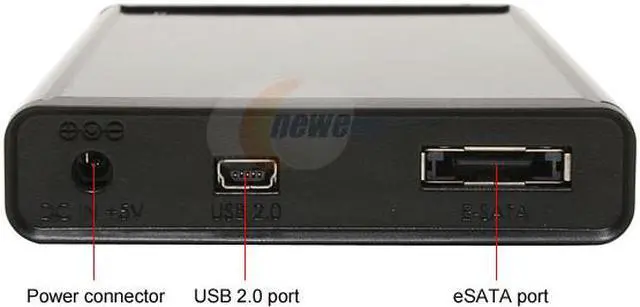 Alt view image 3 of 6 - AZiO ENC211SU31 Aluminum 2.5" Black SATA USB 2.0 & eSATA External Enclosure