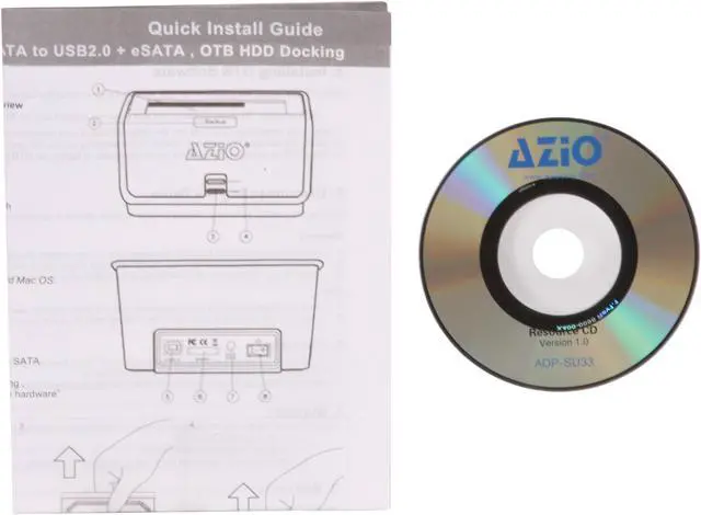 Alt view image 6 of 7 - AZiO ADP-SU33 ABS 2.5" & 3.5" Black SATA USB 2.0 & eSATA HDD Docking Station (OTB)