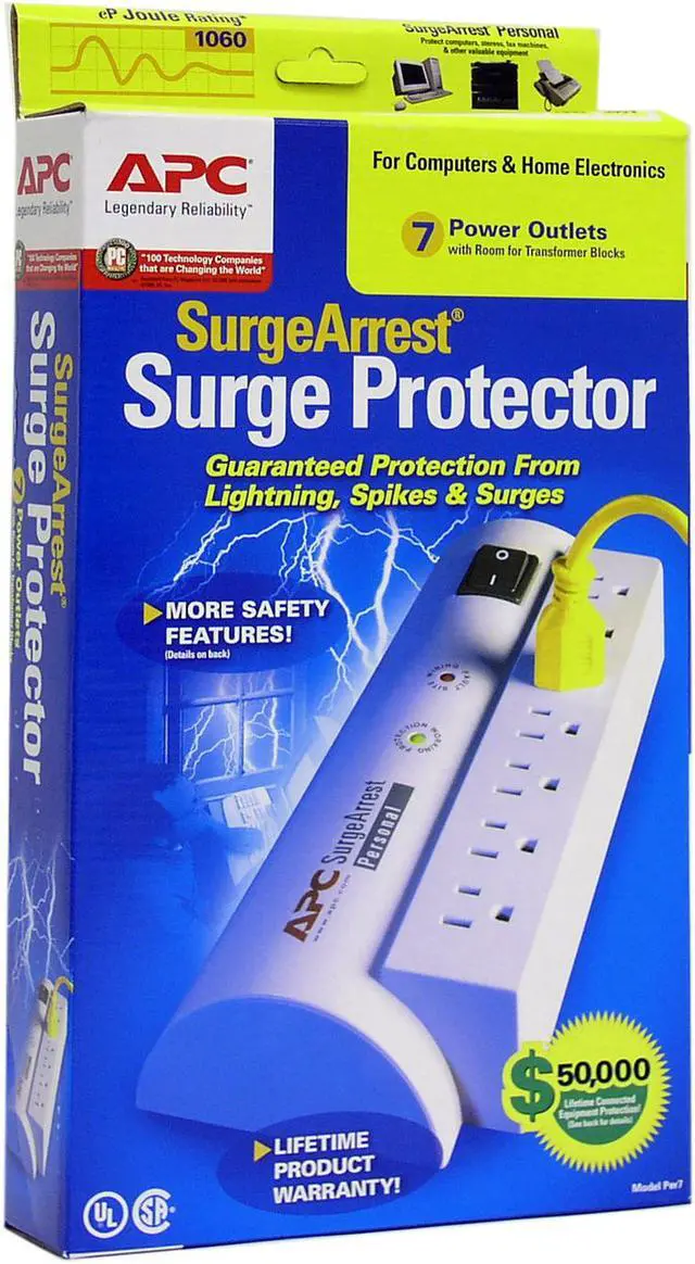 Alt view image 2 of 2 - APC PER7 6.0 Feet 7 Outlets 240 Joules Personal SurgeArrest Surge Protector