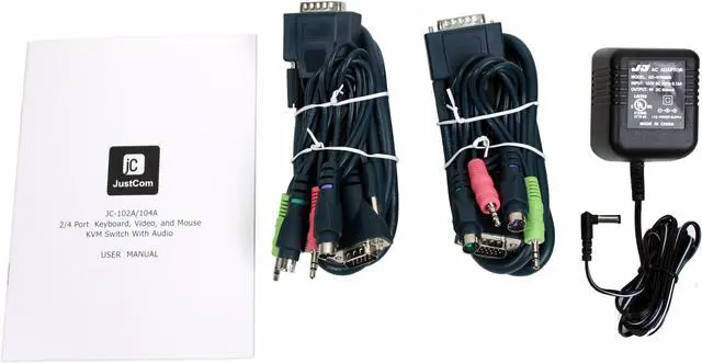 Alt view image 4 of 5 - JustCom JC-102A KVM Switch with Audio