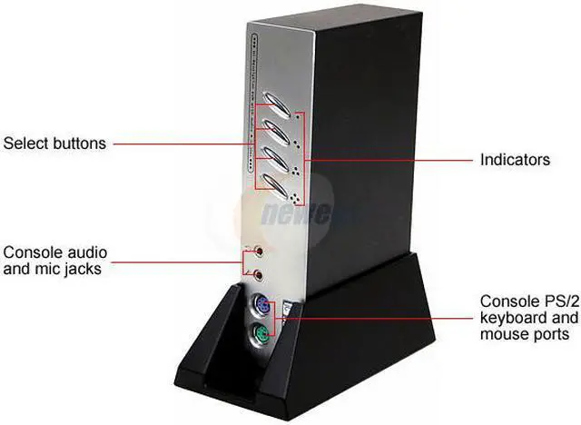Alt view image 3 of 5 - JustCom Compact JC-104A Multi-Media KVM switch W/ 2Level Audio Switching