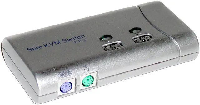 Main image of LINKSKEY LKV-S02SK 2-Port Slim Desktop KVM Switch w/3-in-1 Combo Cables
