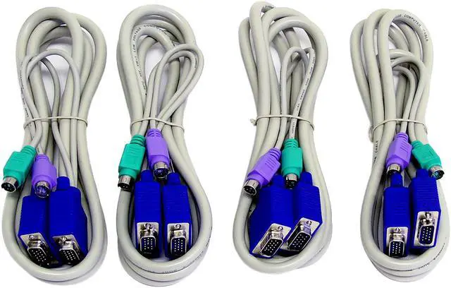 Alt view image 3 of 4 - LINKSKEY LKV-S04SK 4-Port Slim Desktop KVM Switch w/3-in-1 Combo Cables