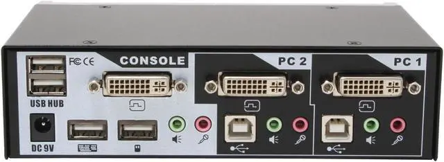 Alt view image 3 of 5 - LINKSKEY LDV-202AUSK 2-Port DVI USB KVM Switch with Cables