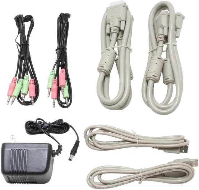 Alt view image 4 of 5 - LINKSKEY LDV-202AUSK 2-Port DVI USB KVM Switch with Cables