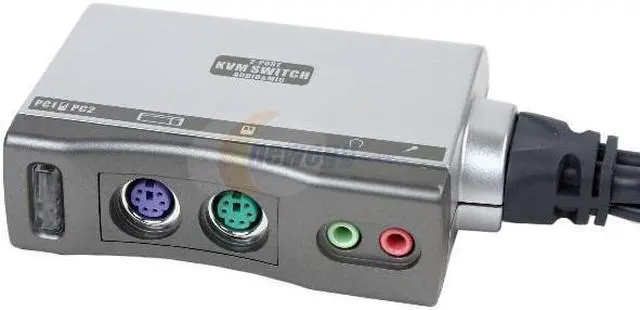 Main image of LINKSKEY LKU-A02 USB KVM-in-the-Cable Switch w/ Audio & Mic and built-in Cables