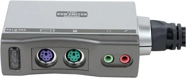 Alt view image 3 of 5 - LINKSKEY LKU-A02 USB KVM-in-the-Cable Switch w/ Audio & Mic and built-in Cables