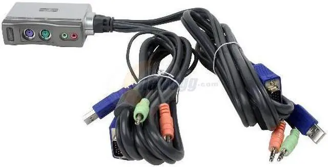 Alt view image 4 of 5 - LINKSKEY LKU-A02 USB KVM-in-the-Cable Switch w/ Audio & Mic and built-in Cables