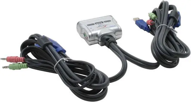 Alt view image 3 of 6 - LINKSKEY LKU-UA02 USB KVM-in-the Cable Switch w/ Audio&Mic and built-in Cables