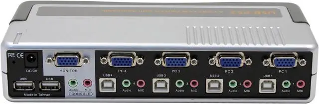 Alt view image 2 of 6 - LINKSKEY LKV-248AUSK 4-Port Desktop USB + PS/2 KVM Switch w/ Audio & Mic