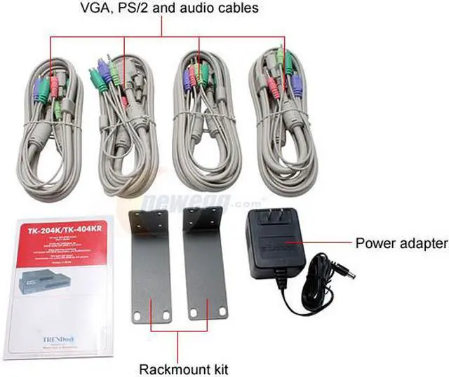 Alt view image 3 of 4 - TRENDnet TK-404KR 4-Port Rack Mount DVI KVM Switch w/ Audio