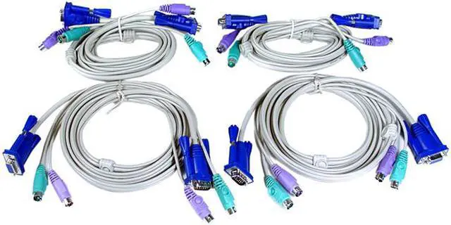 Alt view image 3 of 5 - IOGEAR GCS14 4-Port MiniView Compact KVM Switch Kit w/Cables