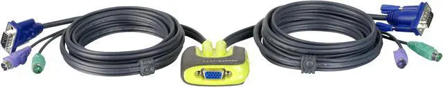 Main image of IOGEAR GCS62 MiniView Micro PS/2 KVM Switch with Cables