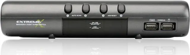 Main image of IOGEAR GCS1734 4-port MiniView Extreme Multimedia KVMP Switch Kit w/Cables
