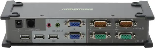 Alt view image 2 of 5 - IOGEAR GCS1742 2-Port Dual View KVM Switch w/Audio and USB Peripheral Sharing