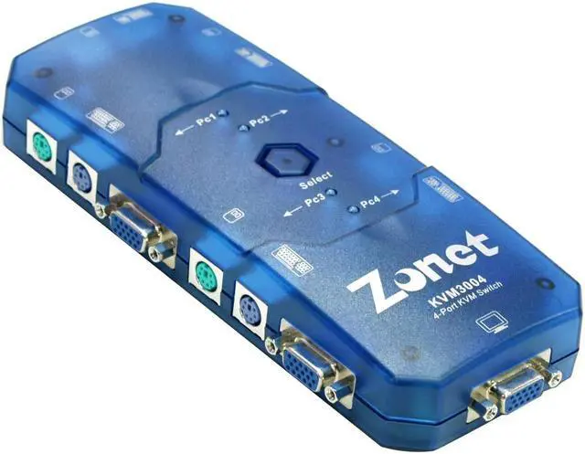 Main image of Zonet KVM3004 KVM Switch w/4 sets of 6ft Cables