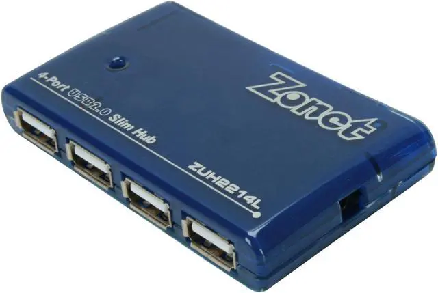 Main image of Zonet ZUH2214L 4 Port USB 2.0 Slim Hub (bus-powered)
