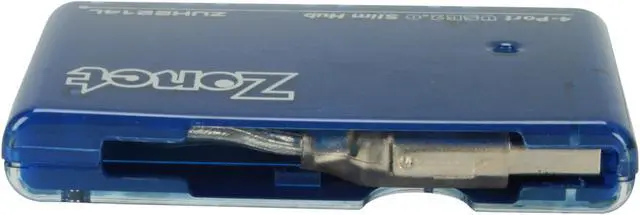 Alt view image 3 of 6 - Zonet ZUH2214L 4 Port USB 2.0 Slim Hub (bus-powered)