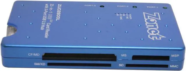 Alt view image 2 of 7 - Zonet ZUC2800L 23-in-1 USB 2.0 CardReader w/3pt USB 2.0 Hub