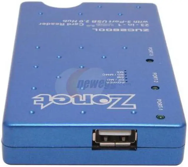 Alt view image 4 of 7 - Zonet ZUC2800L 23-in-1 USB 2.0 CardReader w/3pt USB 2.0 Hub