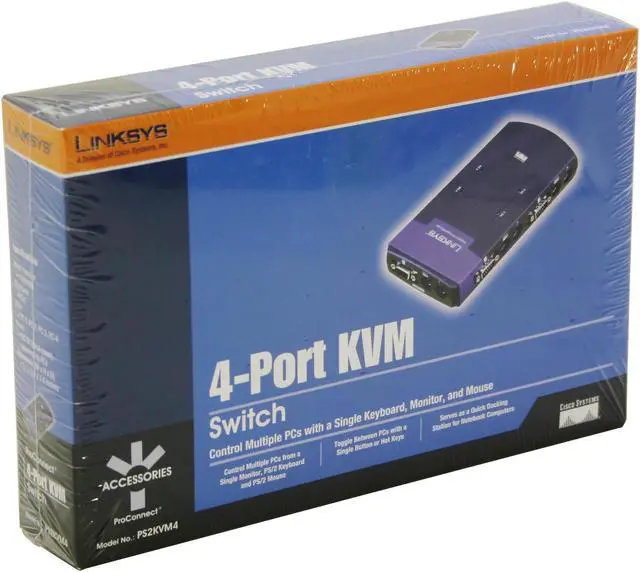 Alt view image 6 of 6 - LINKSYS ProConnect PS2KVM4 4-Port KVM Switch