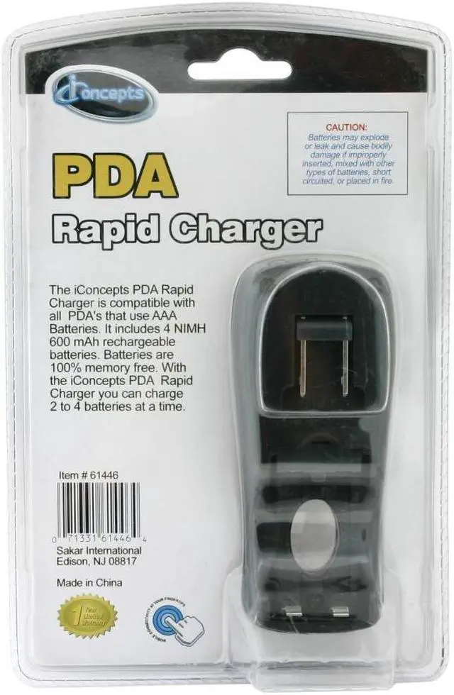 Alt view image 2 of 2 - SAKAR 61446 4-pack 600mAh AAA Ni-MH Rechargeable Batteries & Charger Kit