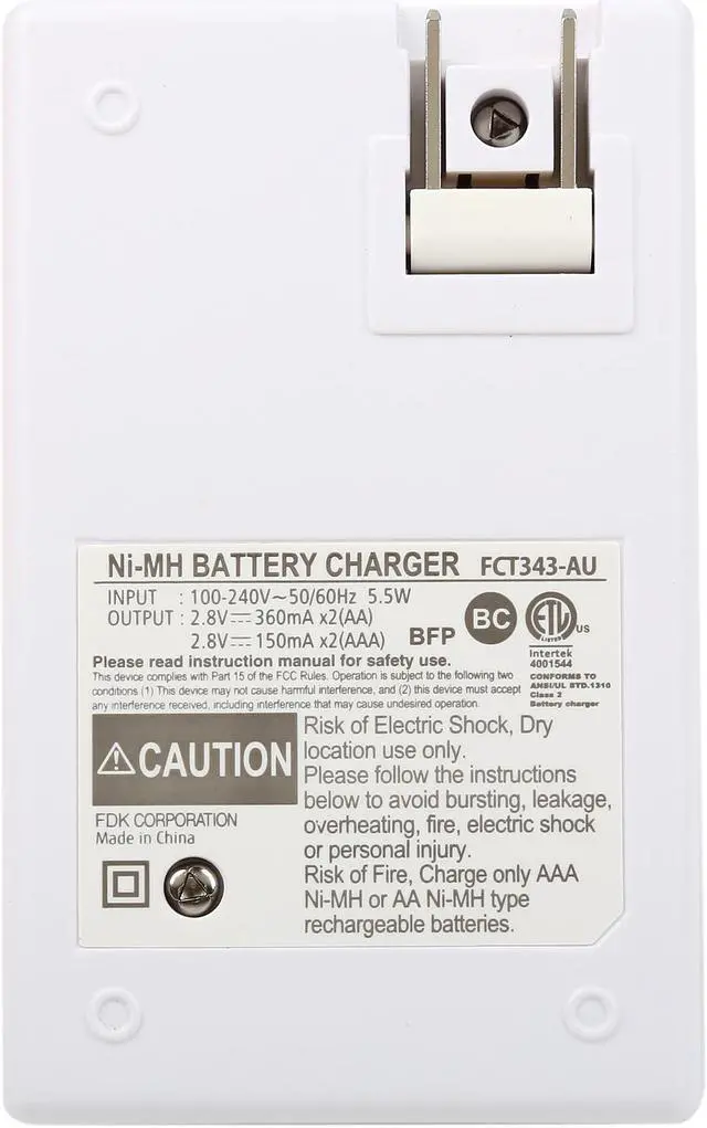 Alt view image 4 of 7 - Fujitsu AA/AAA Ni-MH Battery Charger Kit with 4-Pack AA 2000 mAh Rechargeable Batteries (Made in Japan)