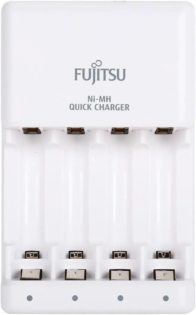 Alt view image 2 of 7 - Fujitsu Smart Cut-Off Advance Individual AA/AAA Ni-MH Battery 4-hour Quick Charger Kit with 4-Pack AA 1900mAh Rechargeable Batteries