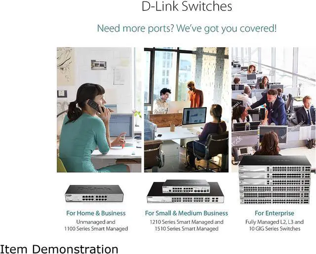 Alt view image 6 of 8 - D-Link Ethernet Switch, 16 Port 10/100 Unmanaged Desktop, Fanless Rackmount Network Hub Internet (DSS-16+)