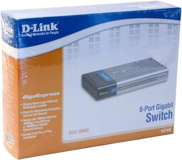 Alt view image 4 of 4 - D-Link DGS-1008D Desktop Switch