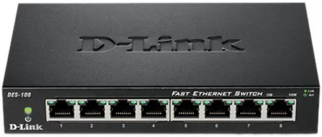 Main image of D-Link DES-108 Unmanaged 8-Port Fast Ethernet Switch