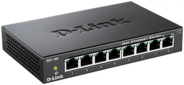 Alt view image 2 of 2 - D-Link DES-108 Unmanaged 8-Port Fast Ethernet Switch