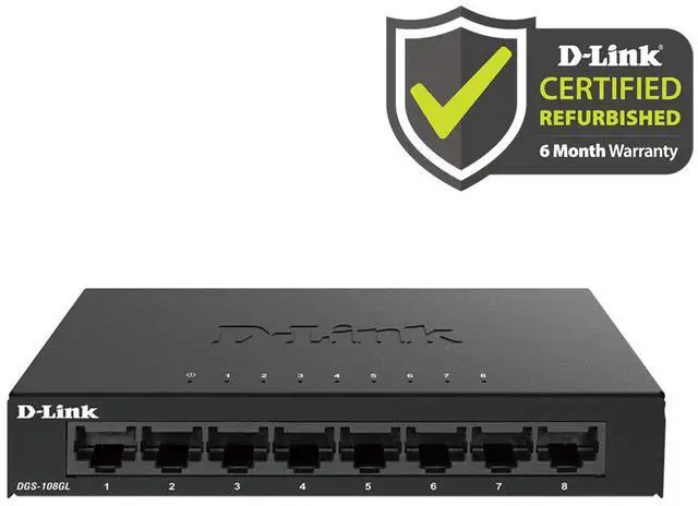 Alt view image 4 of 6 - D-Link DGS-108 Unmanaged 8-Port Gigabit Switch