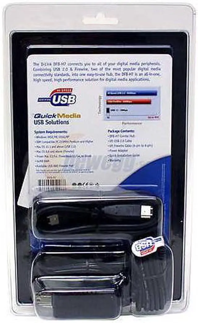 Alt view image 2 of 2 - D-Link DFB-H7 7-Port USB/Firewire Hub