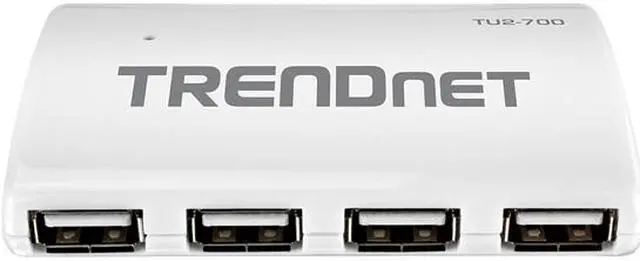 Alt view image 2 of 5 - TRENDnet USB 2.0 7-Port High Speed Hub, 5V/2A Power Adapter, Up to 480 Mbps USB 2.0 Connection Speeds, 10 Watts Total Power, Compatible with Windows, Mac, and Linux, White, TU2-700