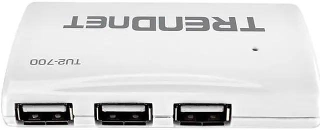 Alt view image 3 of 5 - TRENDnet USB 2.0 7-Port High Speed Hub, 5V/2A Power Adapter, Up to 480 Mbps USB 2.0 Connection Speeds, 10 Watts Total Power, Compatible with Windows, Mac, and Linux, White, TU2-700